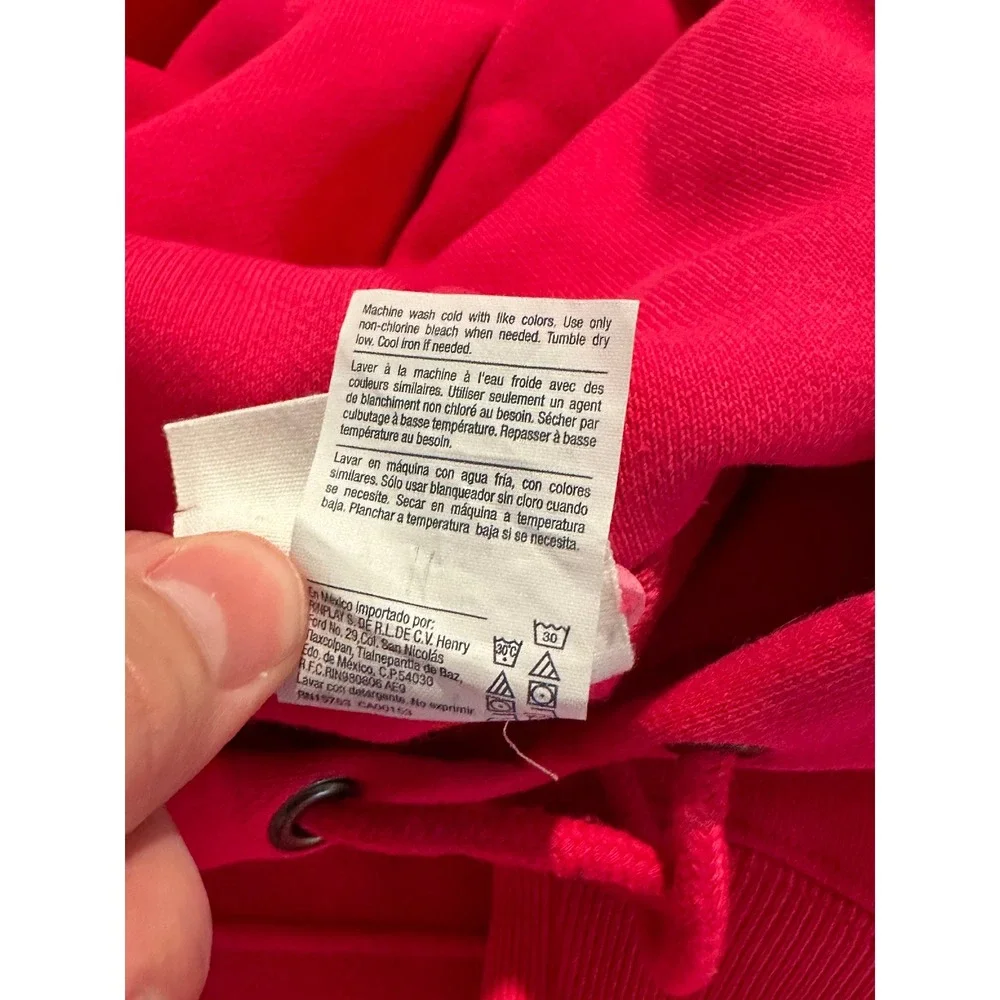 Champion Reverse Weave Magenta Pink Hoodie Sweatshirt Men's Sz Small Embroidered